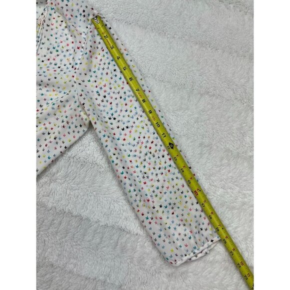 NYDJ Womens Shirt Medium Star Blouse Chiffon Top White - Picture 8 of 8